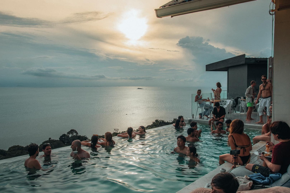 Bluerama Saturday Sunset Pool Party